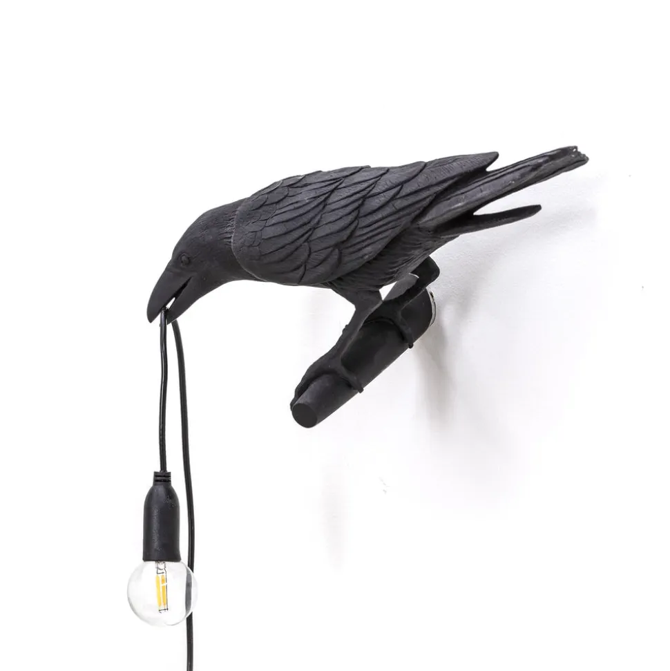 Bird Lamp Black Looking Left