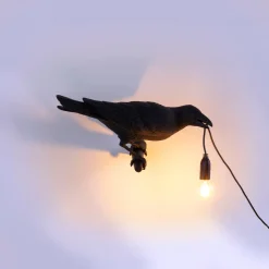Bird Lamp Black Looking Right