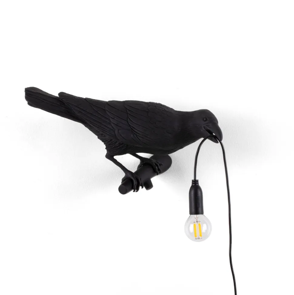 Bird Lamp Black Looking Right