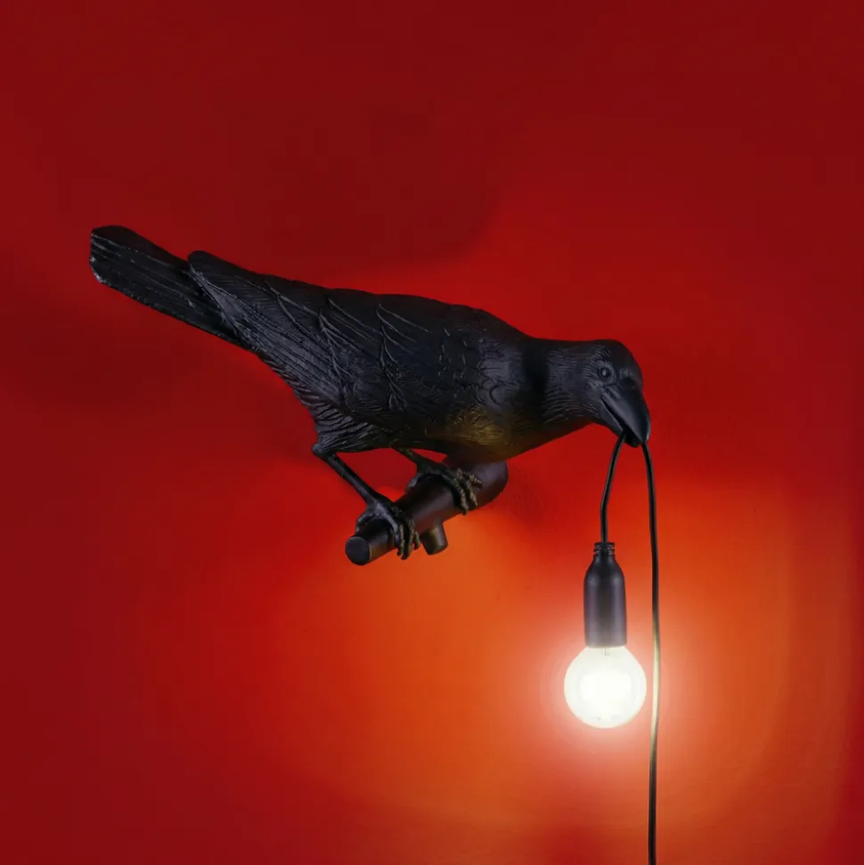 Bird Lamp Black Looking Right