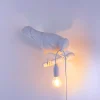 Bird Lamp White Looking Right OUTDOOR