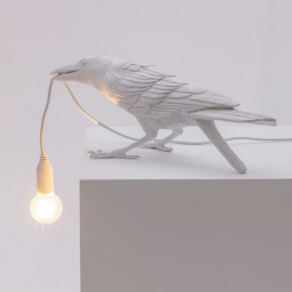 Bird Lamp White Playing