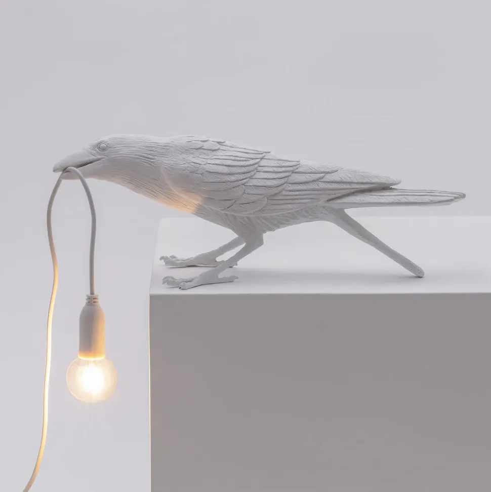 Bird Lamp White Playing