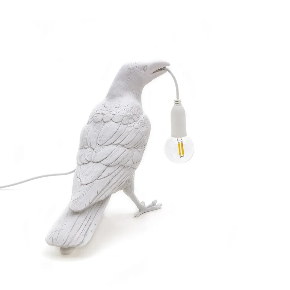 Bird Lamp White Waiting