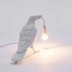 Bird Lamp White Waiting