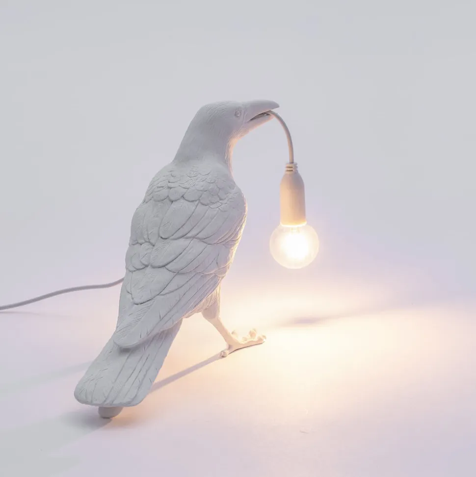 Bird Lamp White Waiting