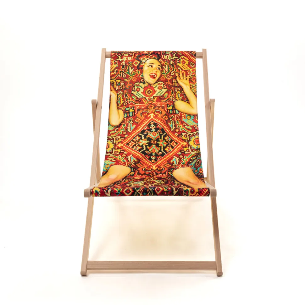 Deck Chair Lady On Carpet