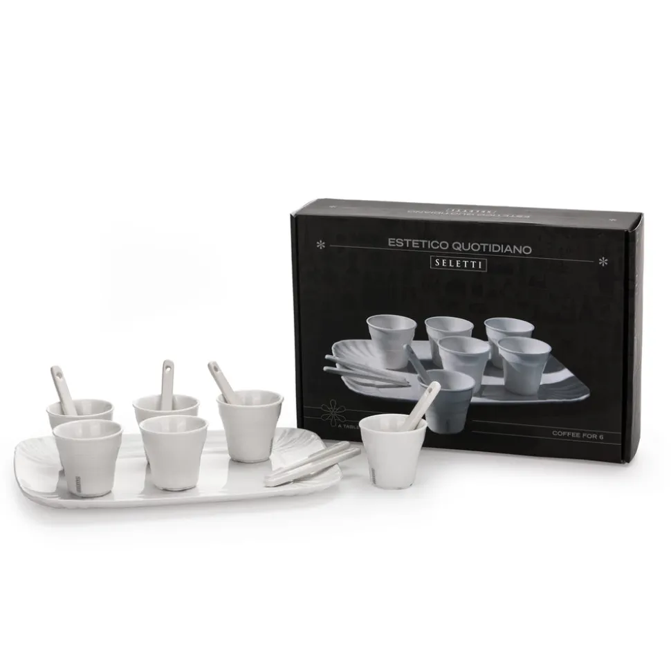 Estetico Quotidiano Coffee set of 6 Cups + 1 Tray