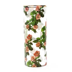 Glass Vase Roses Cylindrical Big
