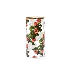 Glass Vase Roses Cylindrical medium