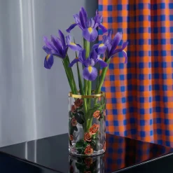 Glass Vase Roses Cylindrical small