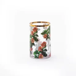 Glass Vase Roses Cylindrical small