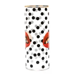 Glass Vase Shit Pois Cylindrical Big