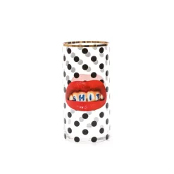 Glass Vase Shit Pois Cylindrical medium