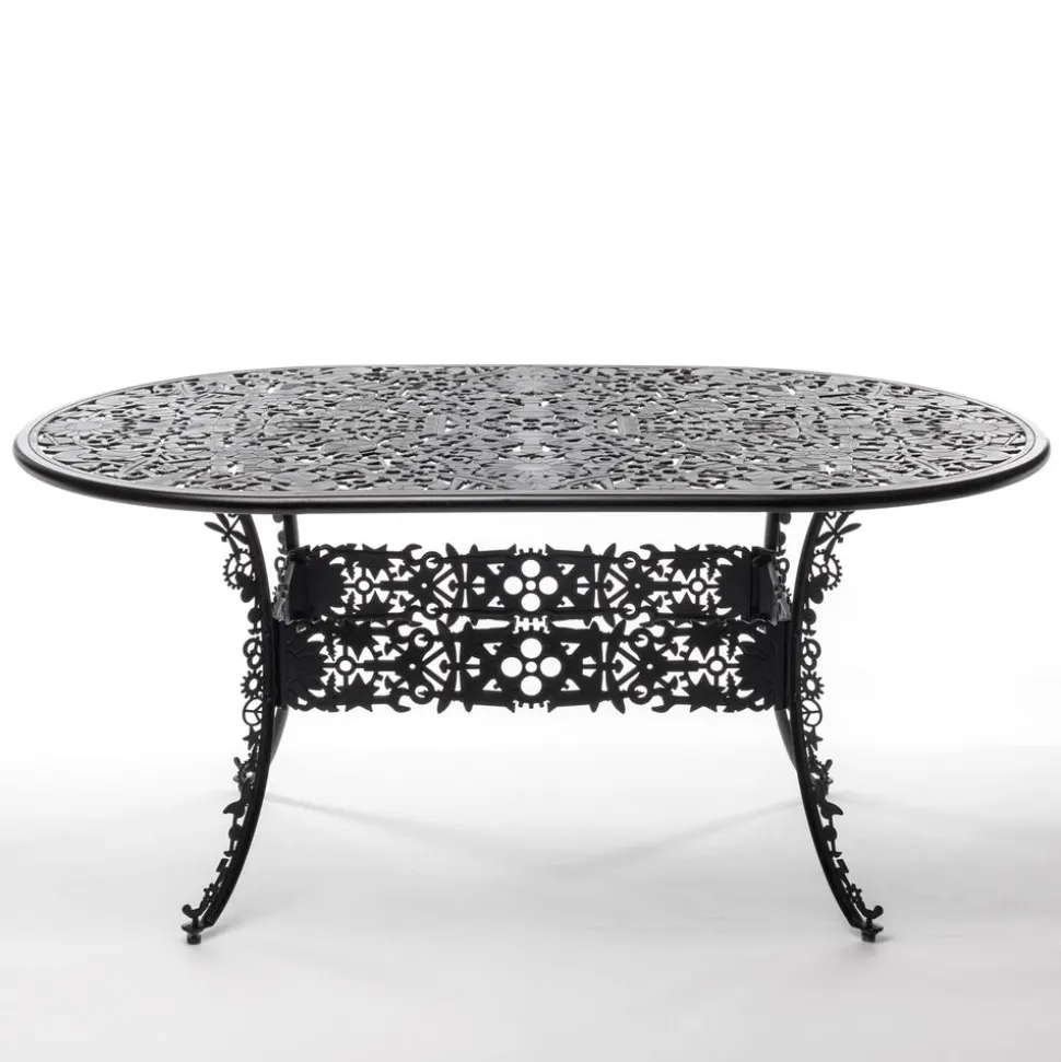 Industry Collection ALUMINIUM OVAL TABLE - BLACK
