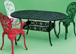 Industry Collection ALUMINIUM OVAL TABLE - BLACK