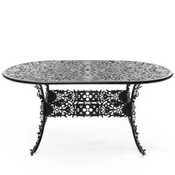Industry Collection ALUMINIUM OVAL TABLE - BLACK