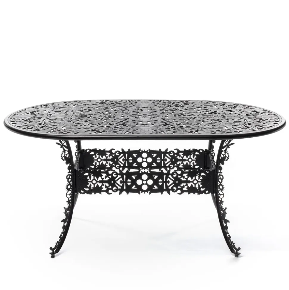 Industry Collection ALUMINIUM OVAL TABLE - BLACK
