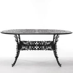Industry Collection ALUMINIUM OVAL TABLE - BLACK