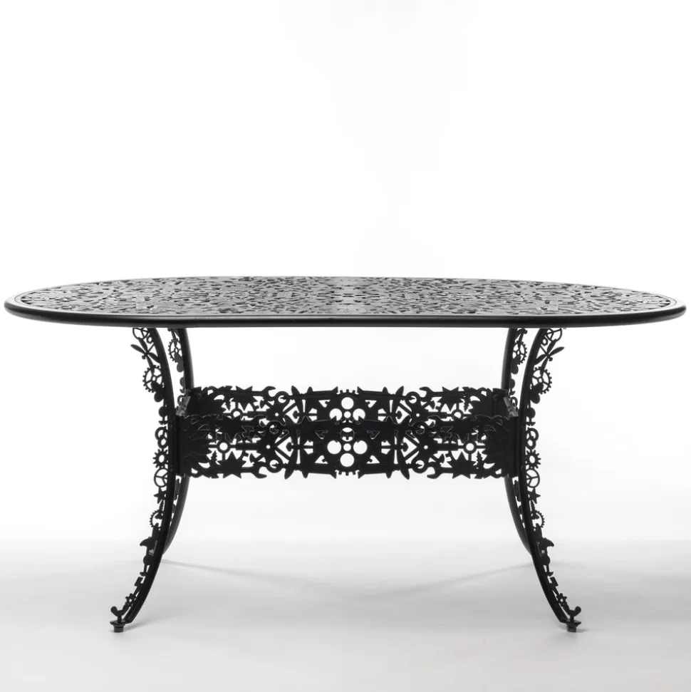 Industry Collection ALUMINIUM OVAL TABLE - BLACK