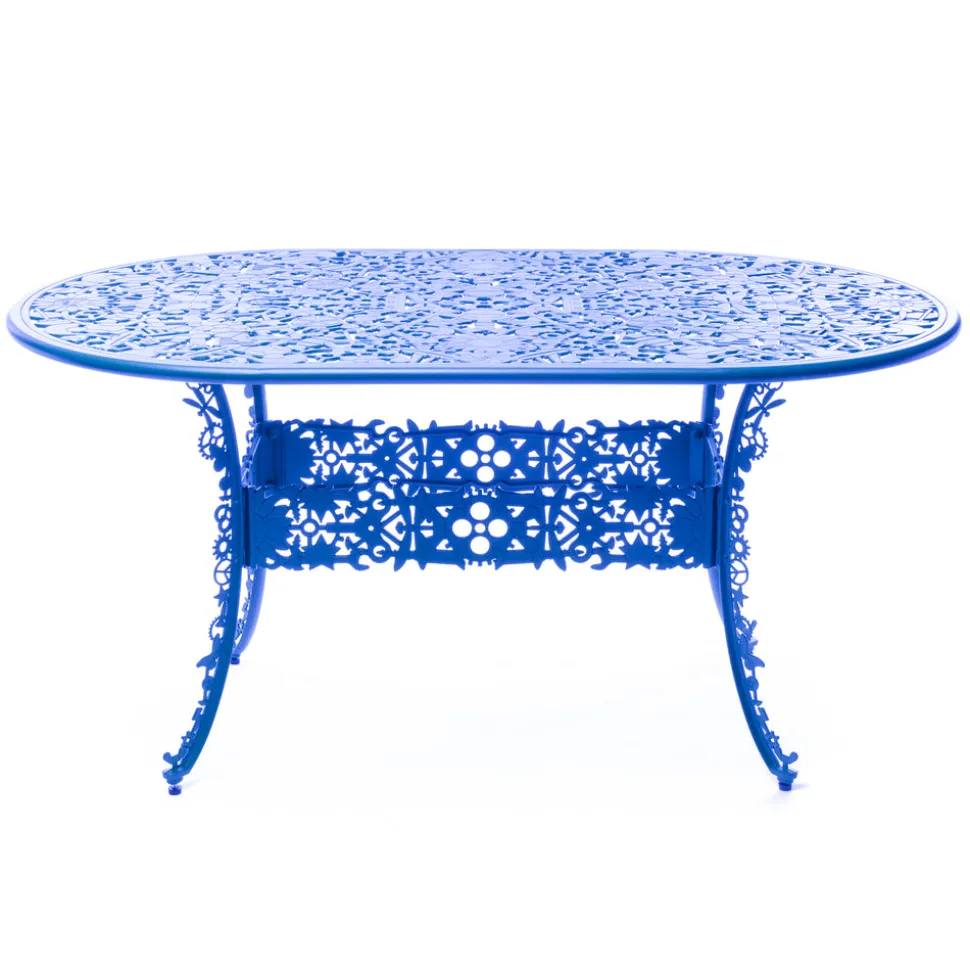Industry Collection ALUMINIUM OVAL TABLE - SKY BLUE