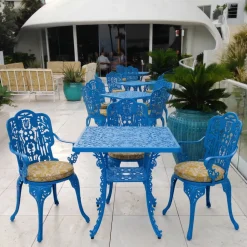 Industry Collection Aluminium Square Table Sky Blue