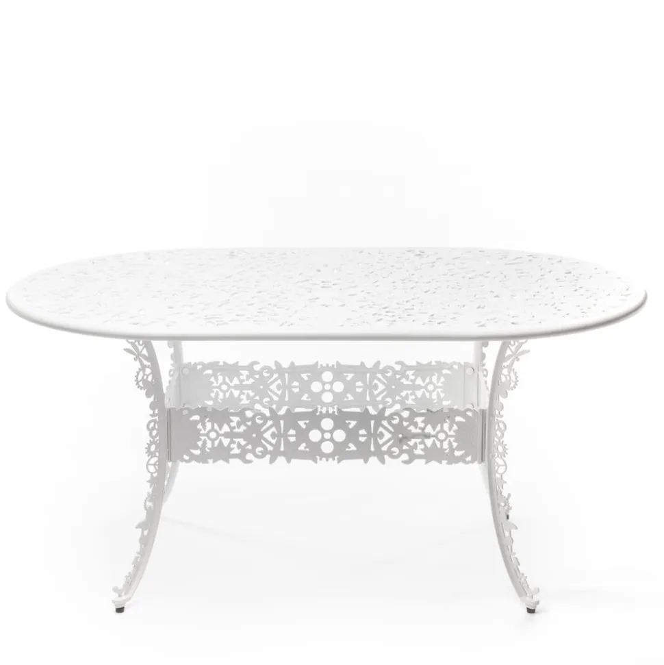 Industry Collection ALUMINIUM OVAL TABLE - WHITE