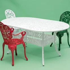 Industry Collection ALUMINIUM OVAL TABLE - WHITE