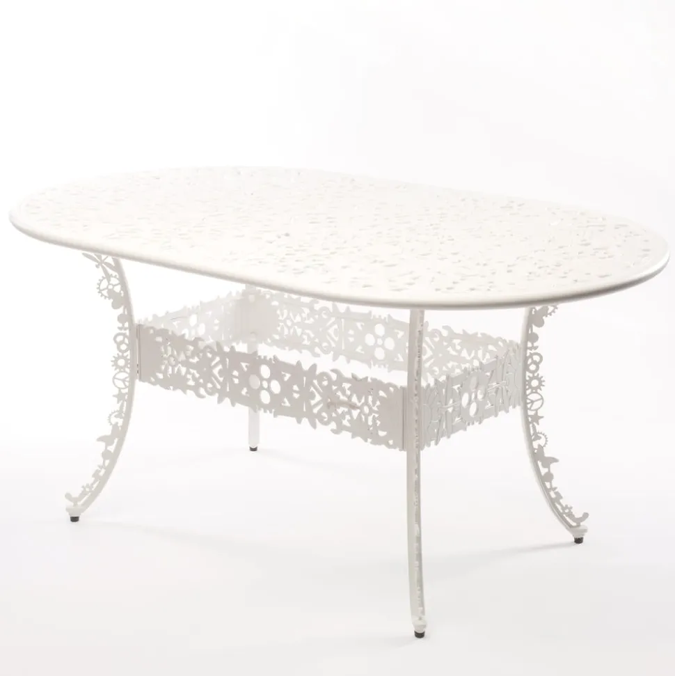 Industry Collection ALUMINIUM OVAL TABLE - WHITE