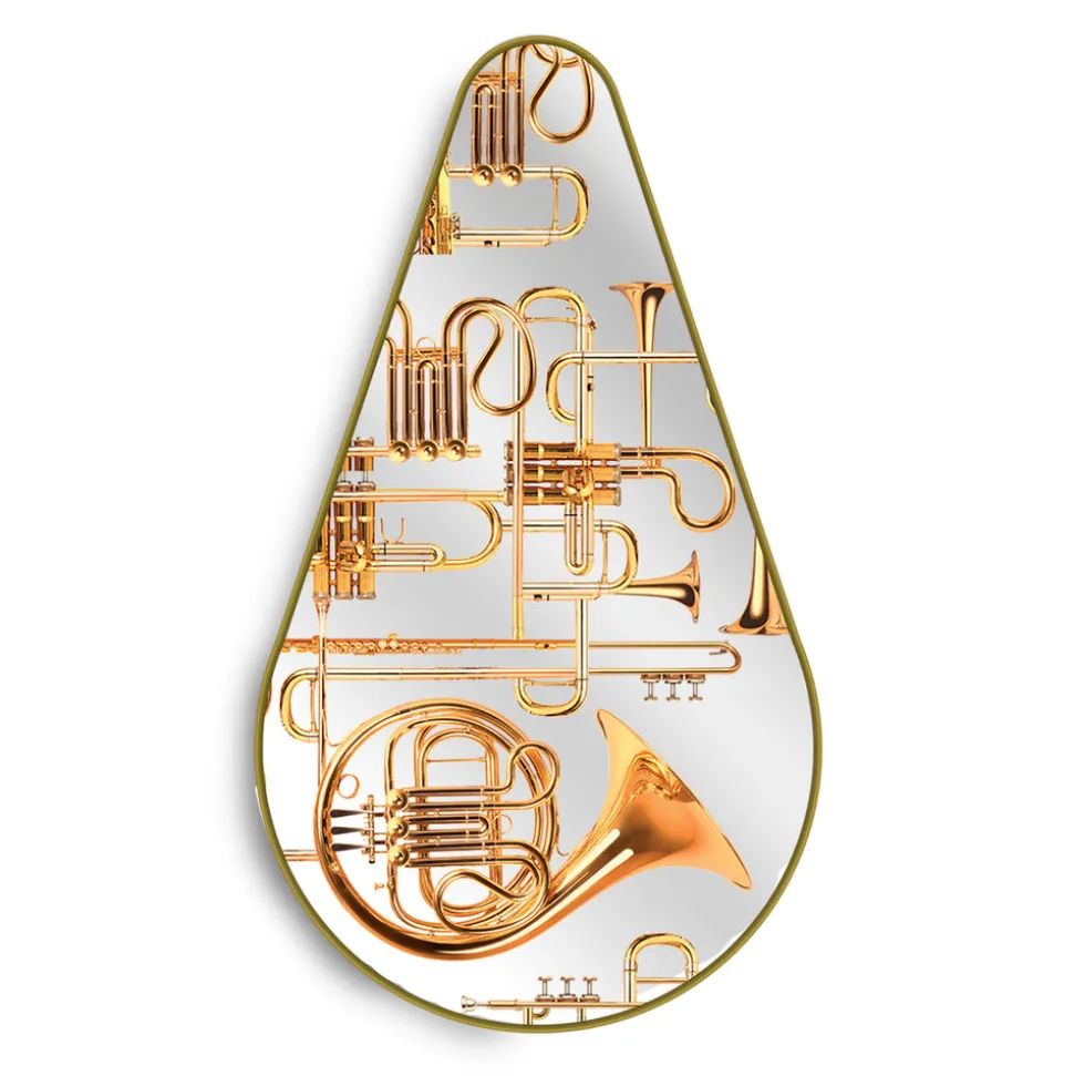 Mirror Gold Frame Pear Trumpets