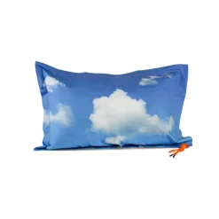 Pair of cotton pillowcases - NUVOLE 50X80 CIELO