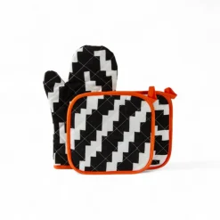 3-piece kitchen set: oven mitt and pot holders - OPTICAL
