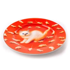 Porcelain Plate Kitten Gold Border