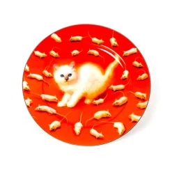 Porcelain Plate Kitten Gold Border