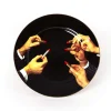 Porcelain Plate Lipsticks Black Gold Border