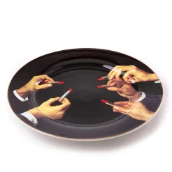 Porcelain Plate Lipsticks Black Gold Border