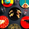 Porcelain Plate Revolver Gold Border