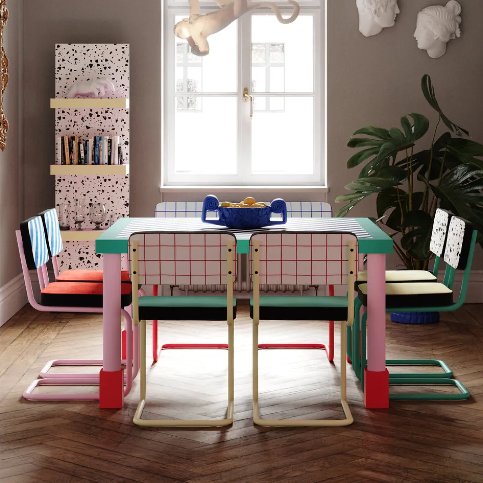 SUPERSQUARE TABLE BLUE STRIPES