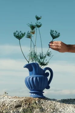 Terracotta Vase Caraffa Blue