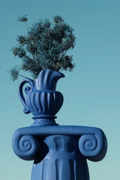 Terracotta Vase Caraffa Blue