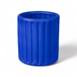 Terracotta Vase with Saucer Dorico Blue