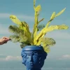 Terracotta Vase Women Blue