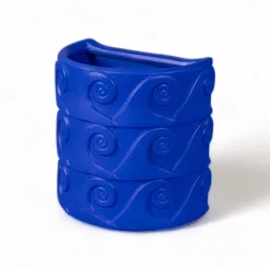 Terracotta Wall Vase Onde Blue
