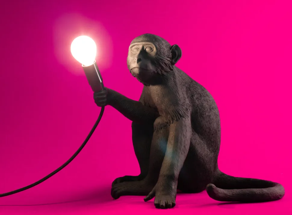 The Monkey Lamp Black Sitting Version