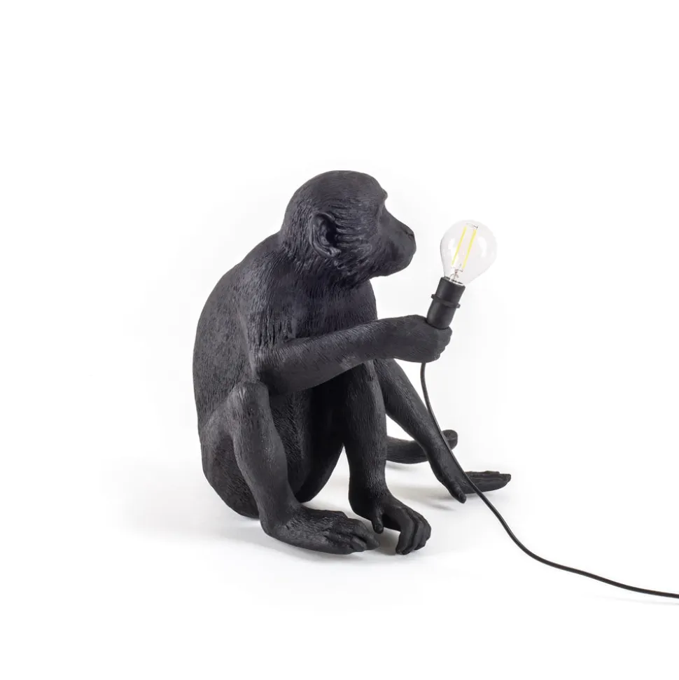 The Monkey Lamp Black Sitting Version