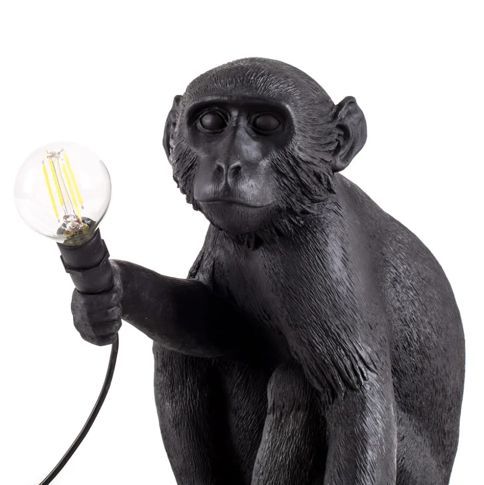 The Monkey Lamp Black Sitting Version
